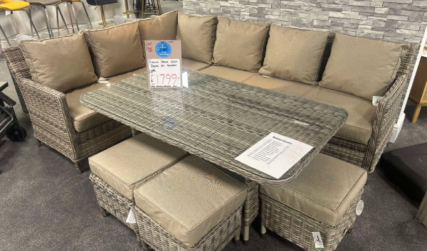 Corner Sofa Dining Set - Brown